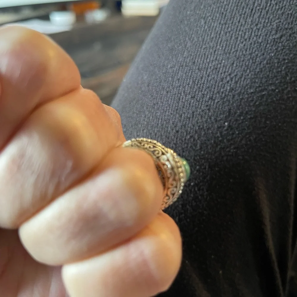 Turquoise and opal ring - Picture 3 of 6